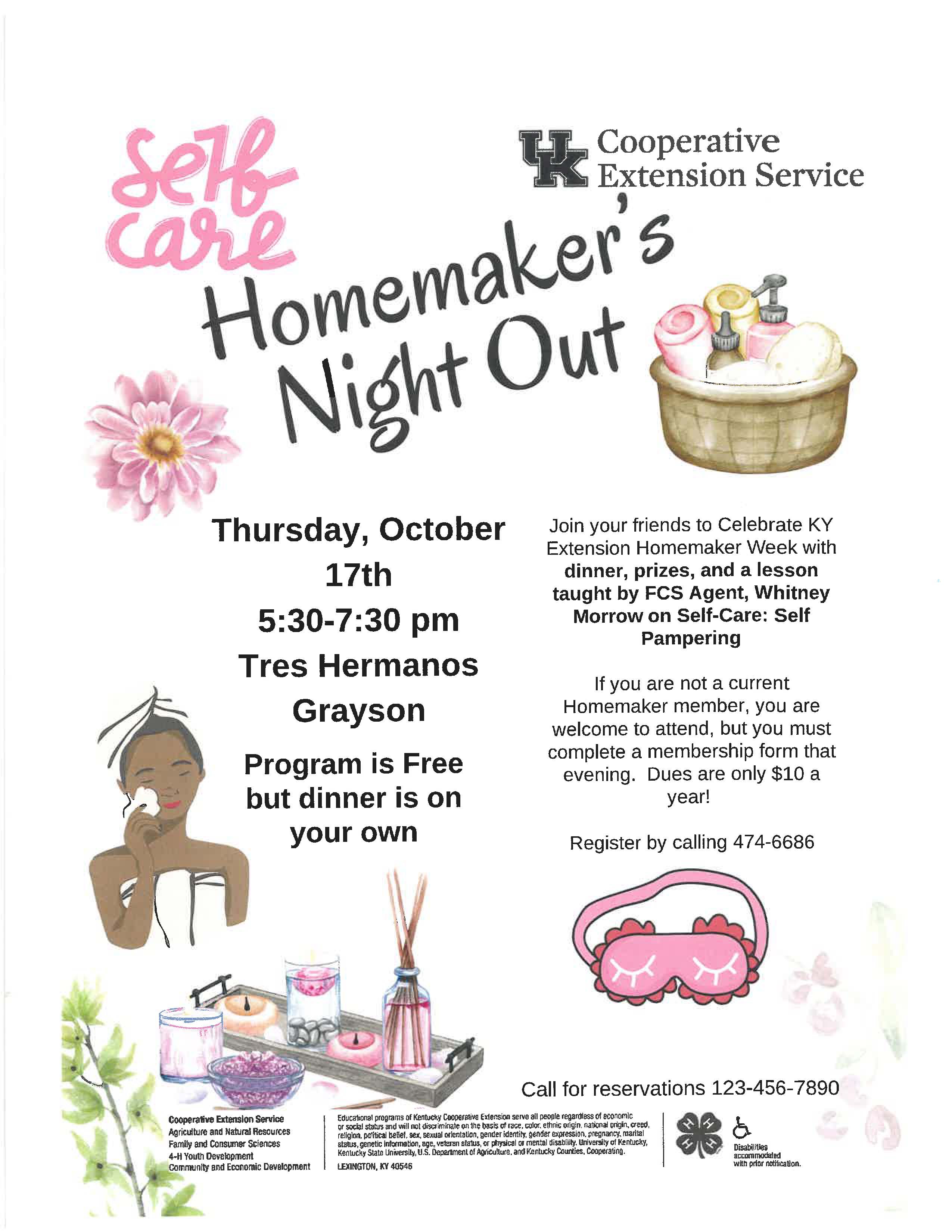 Self-Care Homemaker's Night Out